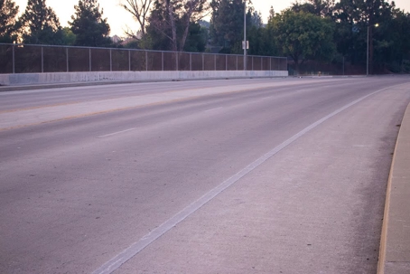 A wide road extends into the distance