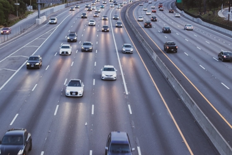 highway with many cars