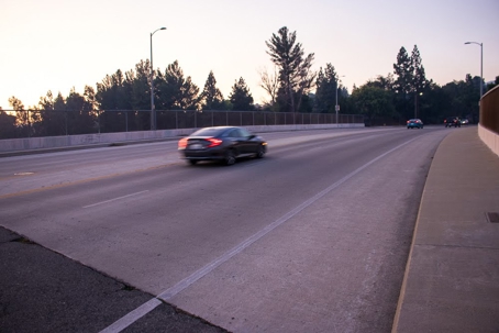 An over-exposed photo of a car