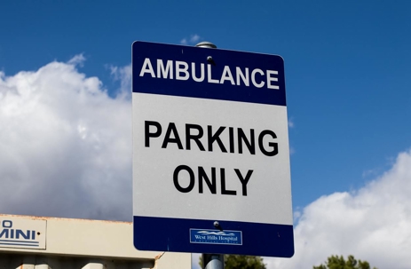 The sign reads: "Ambulance Parking Only"